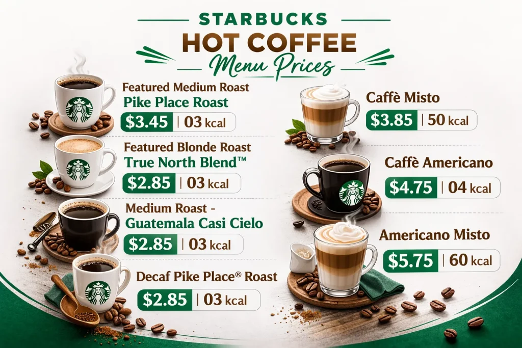 Hot Coffee Menu Prices
