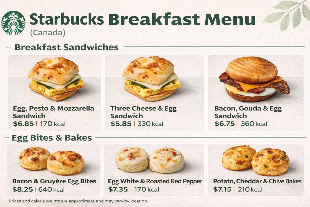 Starbucks Breakfast Menu Prices