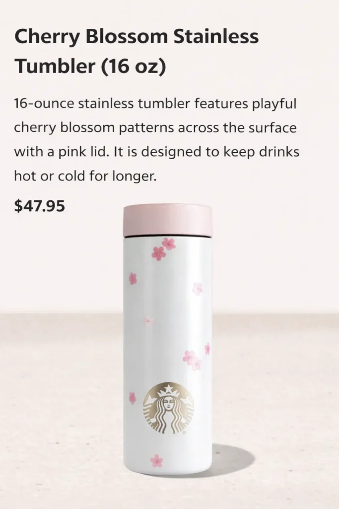 Cherry Blossom Stainless Tumbler