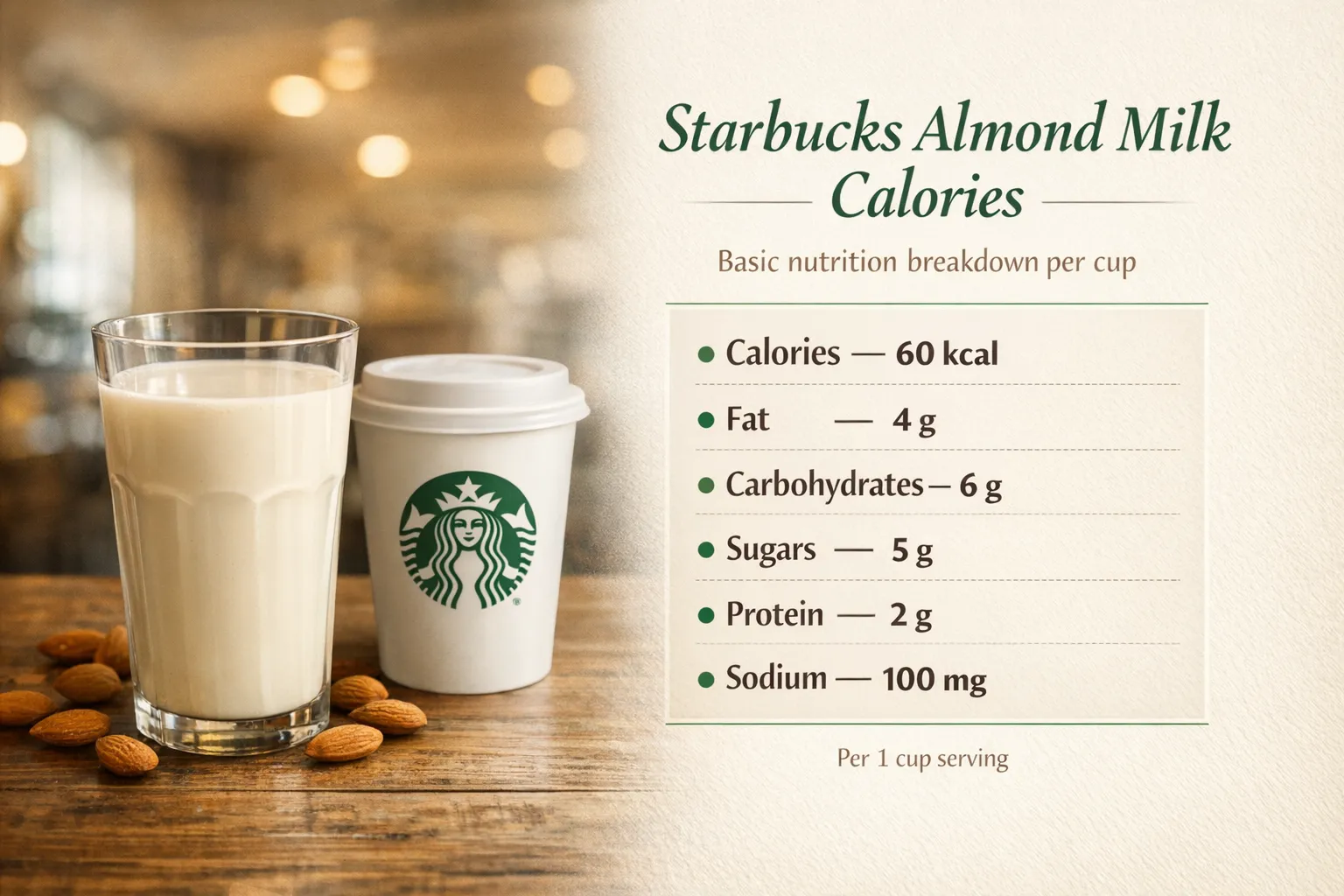 How Many Calories in Starbucks Almond Milk?