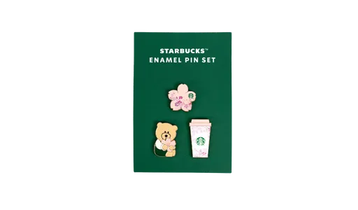 Cherry blossom enamel pin set 