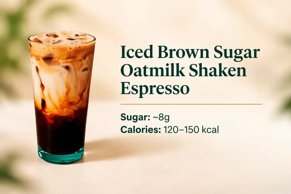 Iced Brown Sugar Oatmilk Shaken Espresso (8g Sugar)
