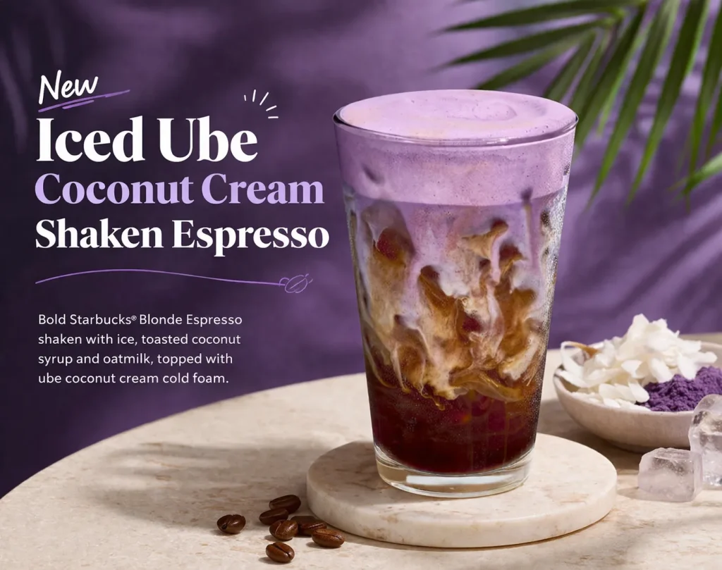 Iced Ube Coconut Cream Shaken Espresso