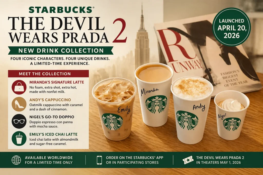 Starbucks’ New “Devil Wears Prada 2” Drink Menu
