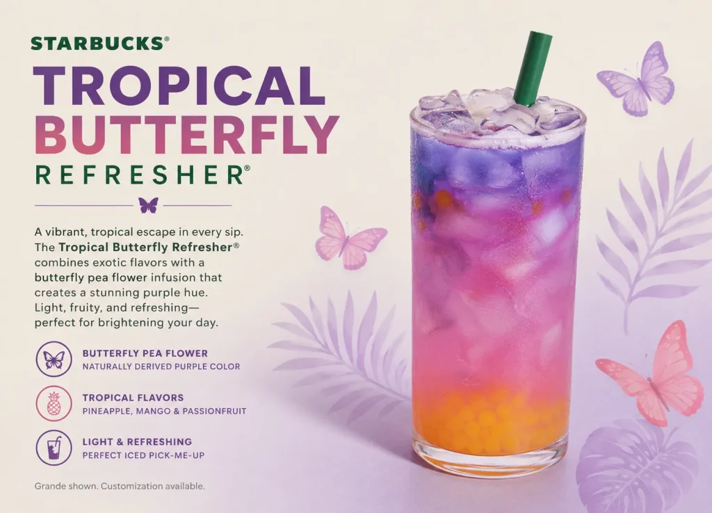 Starbucks Tropical Butterfly Refresher Details
