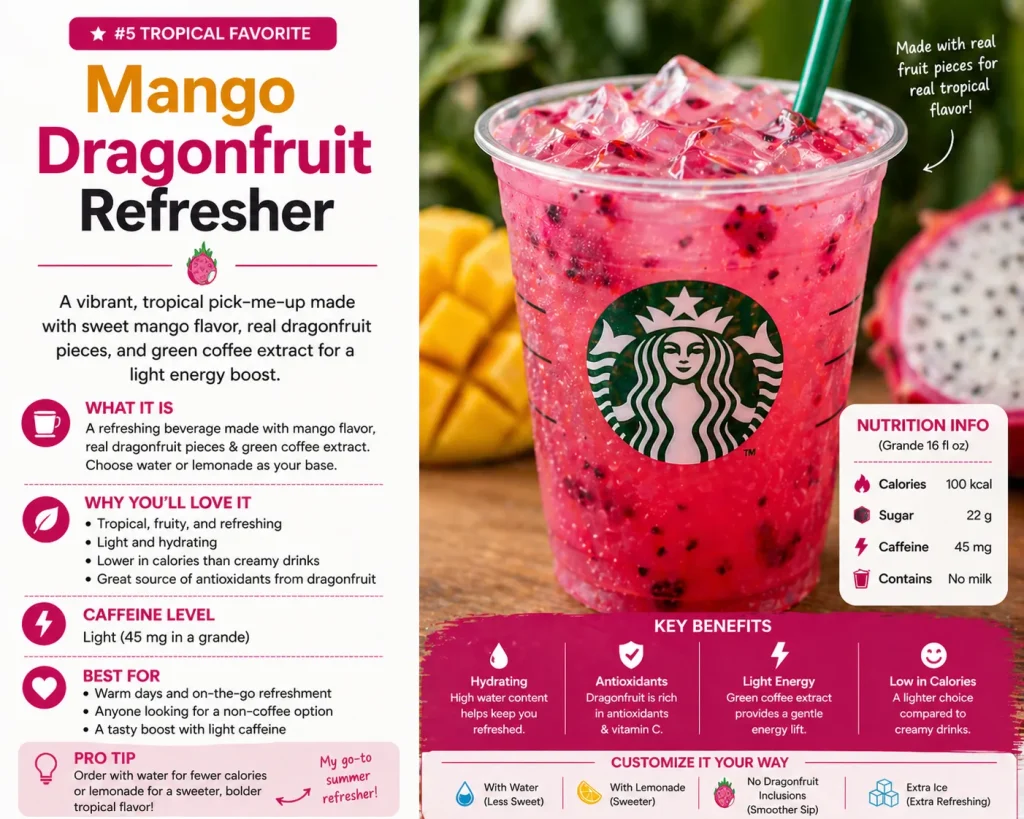 starbucks drinks (Mango Dragonfruit Refresher)