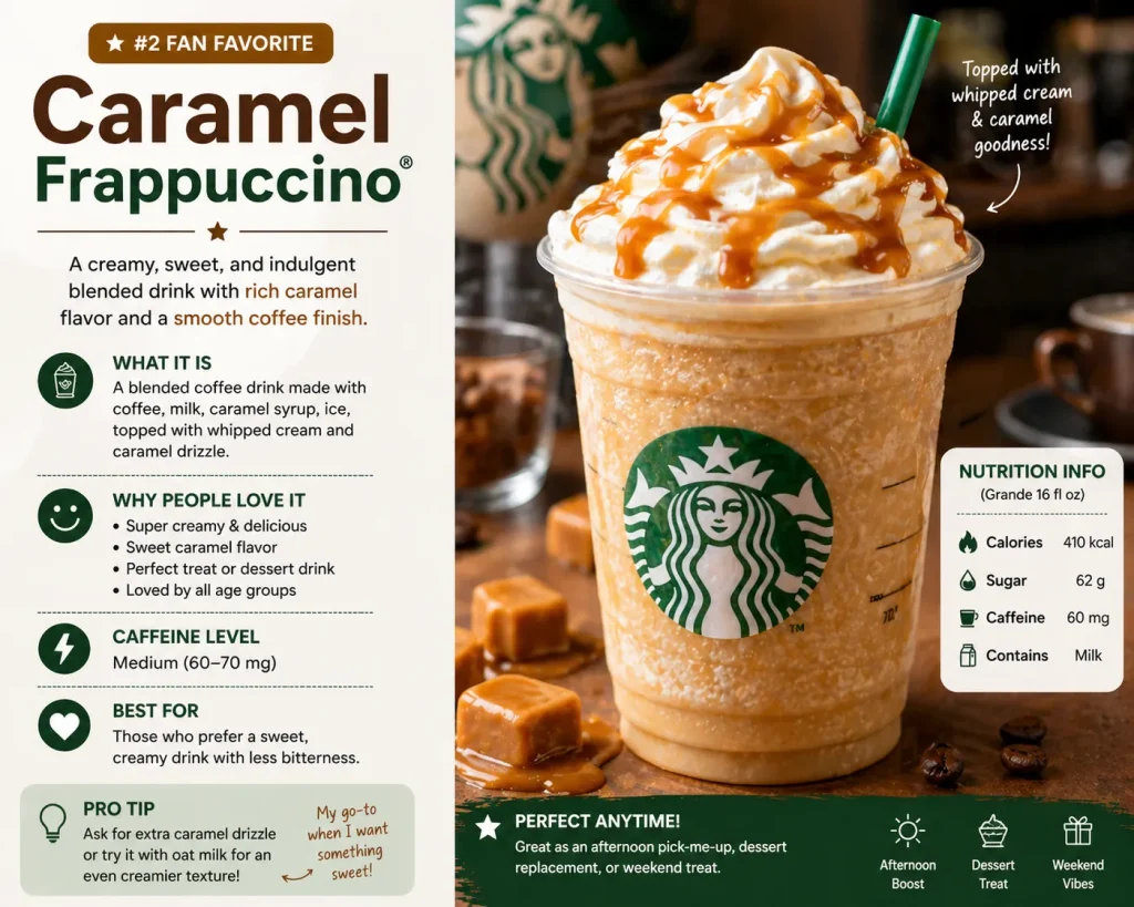 starbucks drinks to try (Caramel Frappuccino)