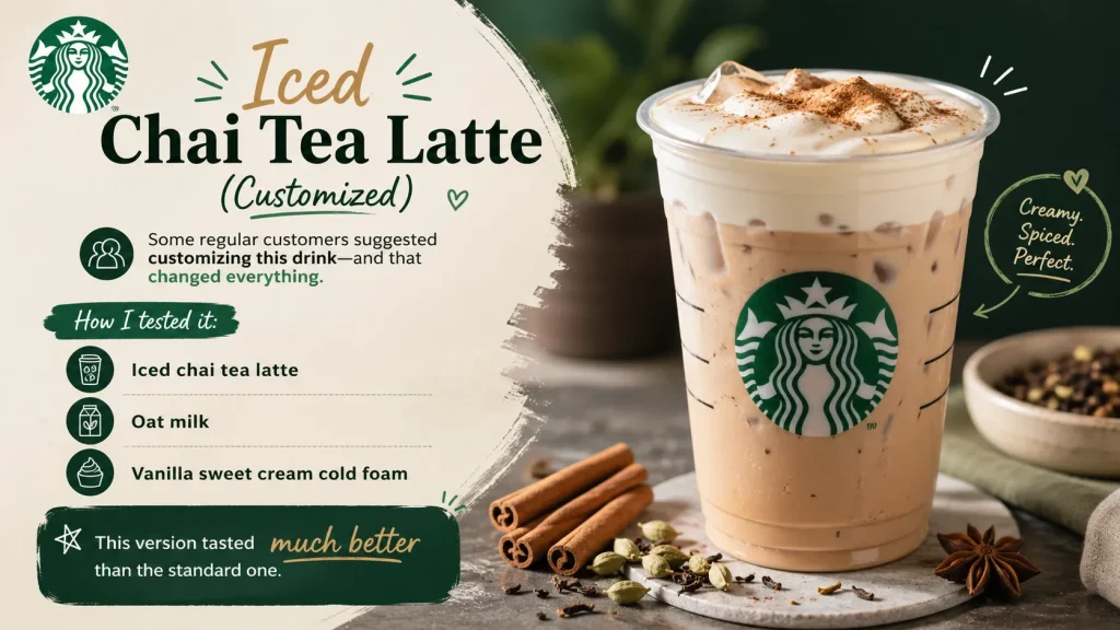 starbucks drinks to try (Iced Chai Tea Latte)