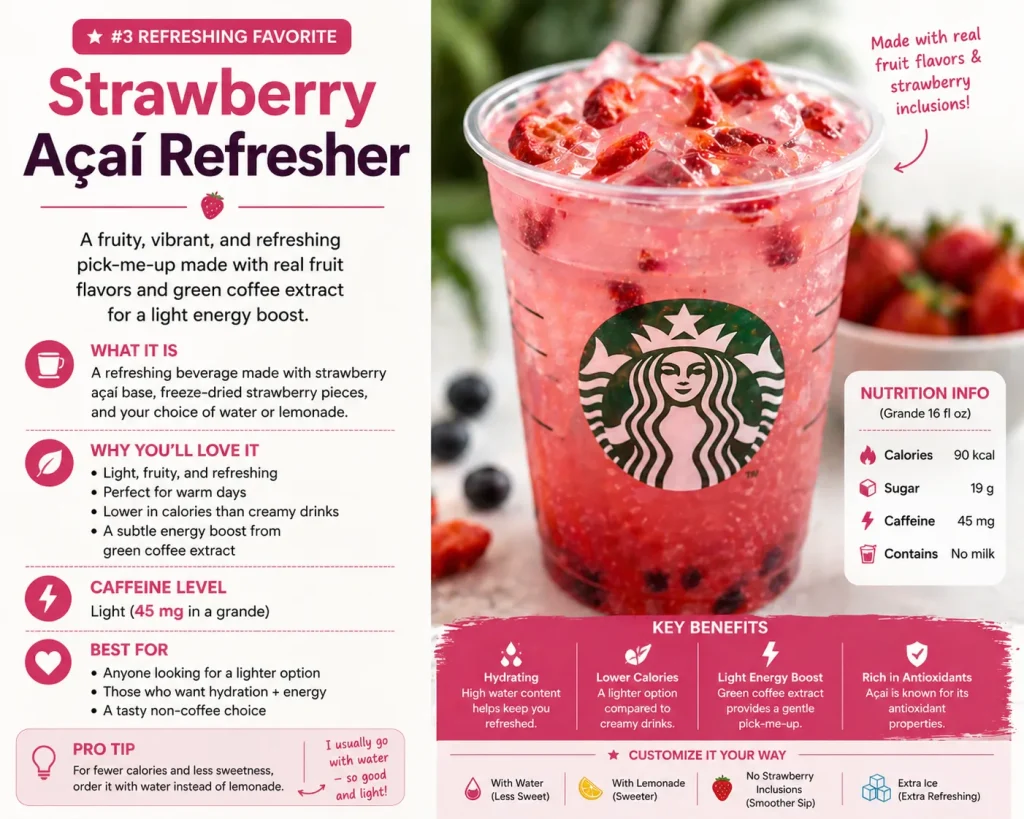 starbucks drinks to try (Strawberry Açai Refresher)