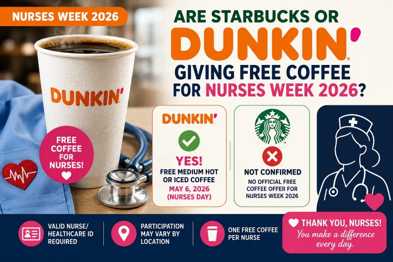 Dunkin Free Coffee Nurses Week 2026