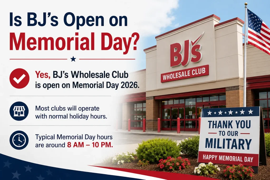 Is BJ’s Open on Memorial Day 2026