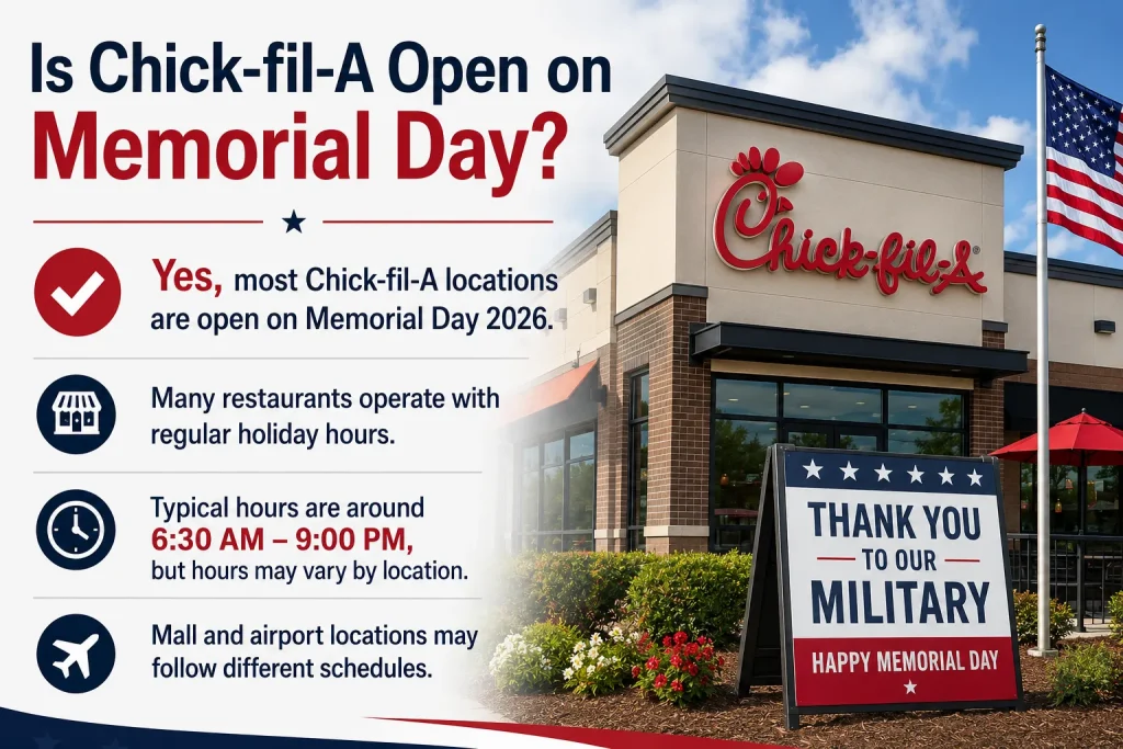 Is Chick-fil-A Open on Memorial Day
