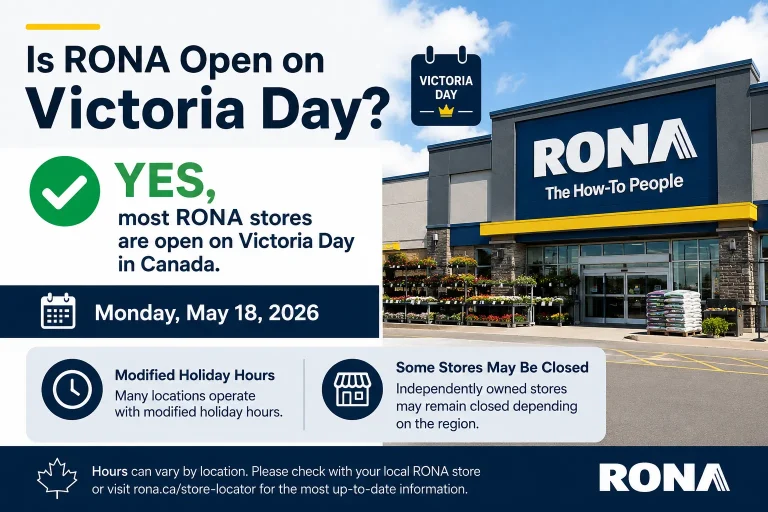 Is RONA Open on Victoria Day