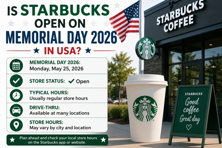 Is Starbucks Open on Memorial Day 2026 in USA?