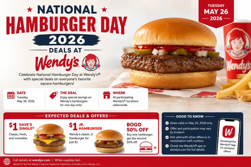 National Hamburger Day 2026 Deals at Wendy’s