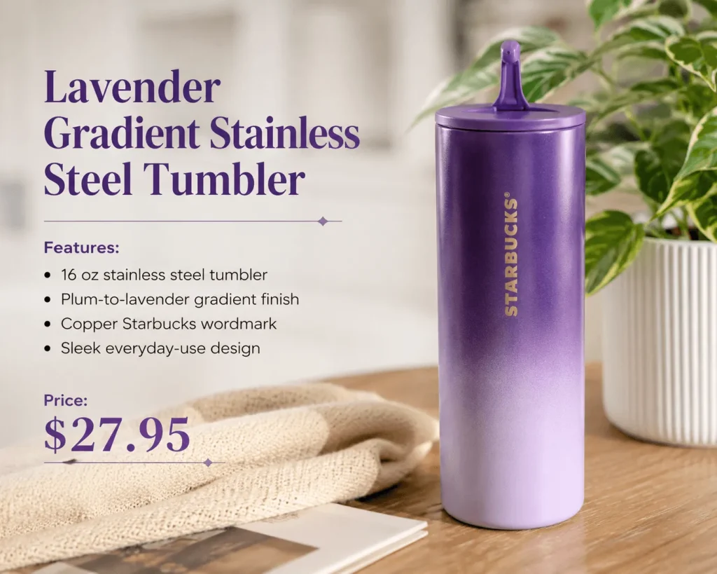 Starbcuks Lavender Gradient Stainless Steel Tumbler