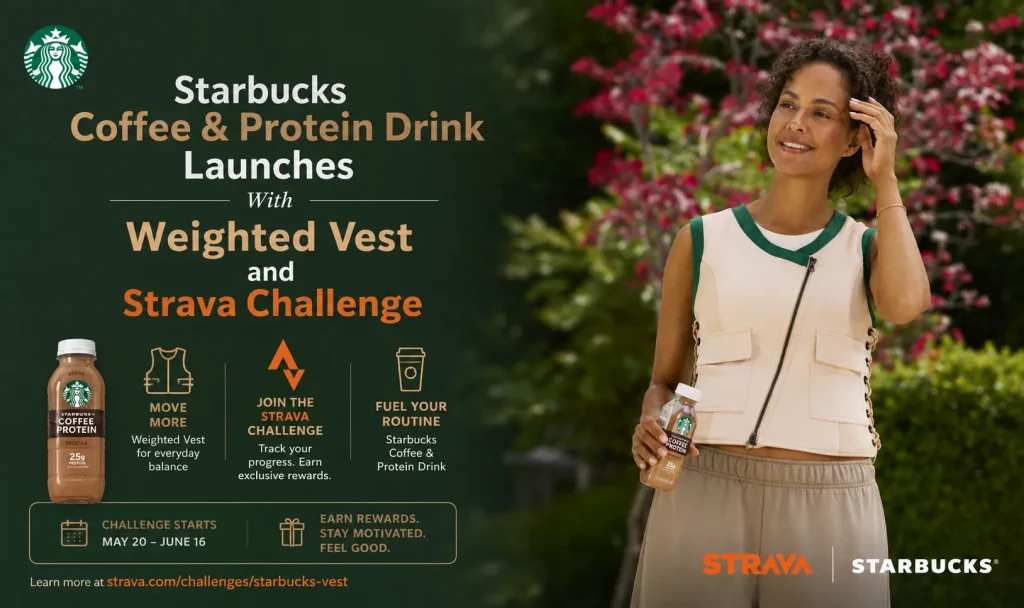 Starbucks Coffee & Protein Drink Launches With Weighted Vest and Strava Challenge