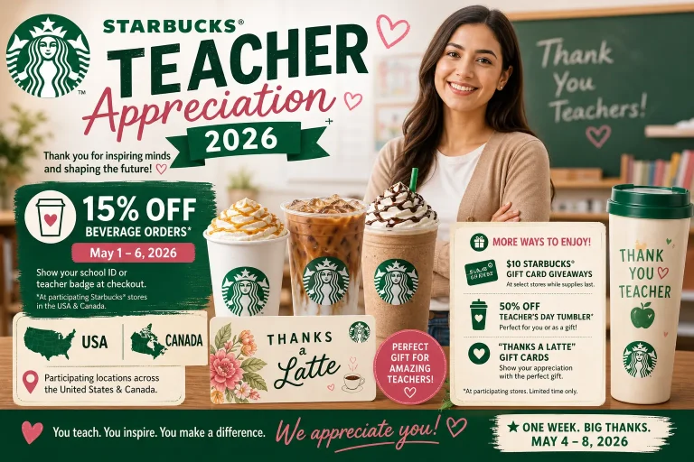 Starbucks Teacher Appreciation 2026