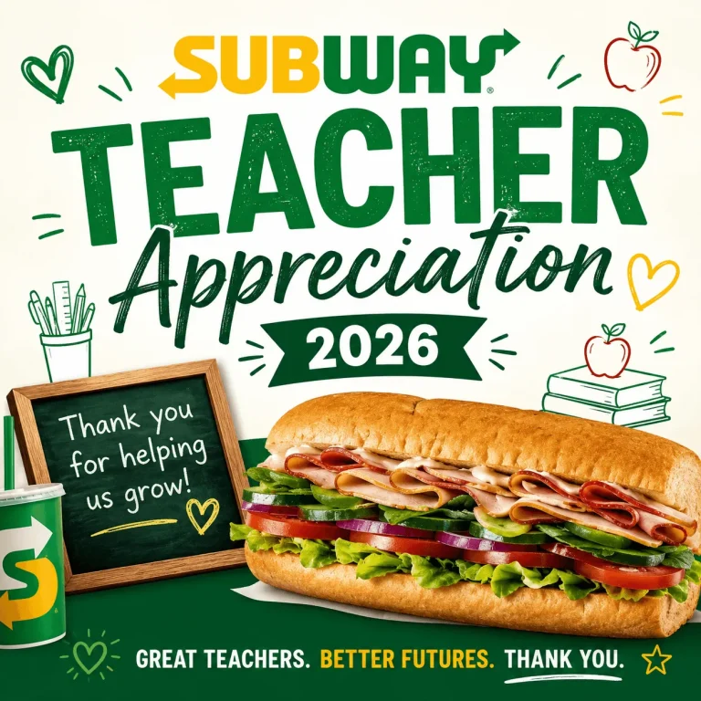 Subway Teacher Appreciation 2026