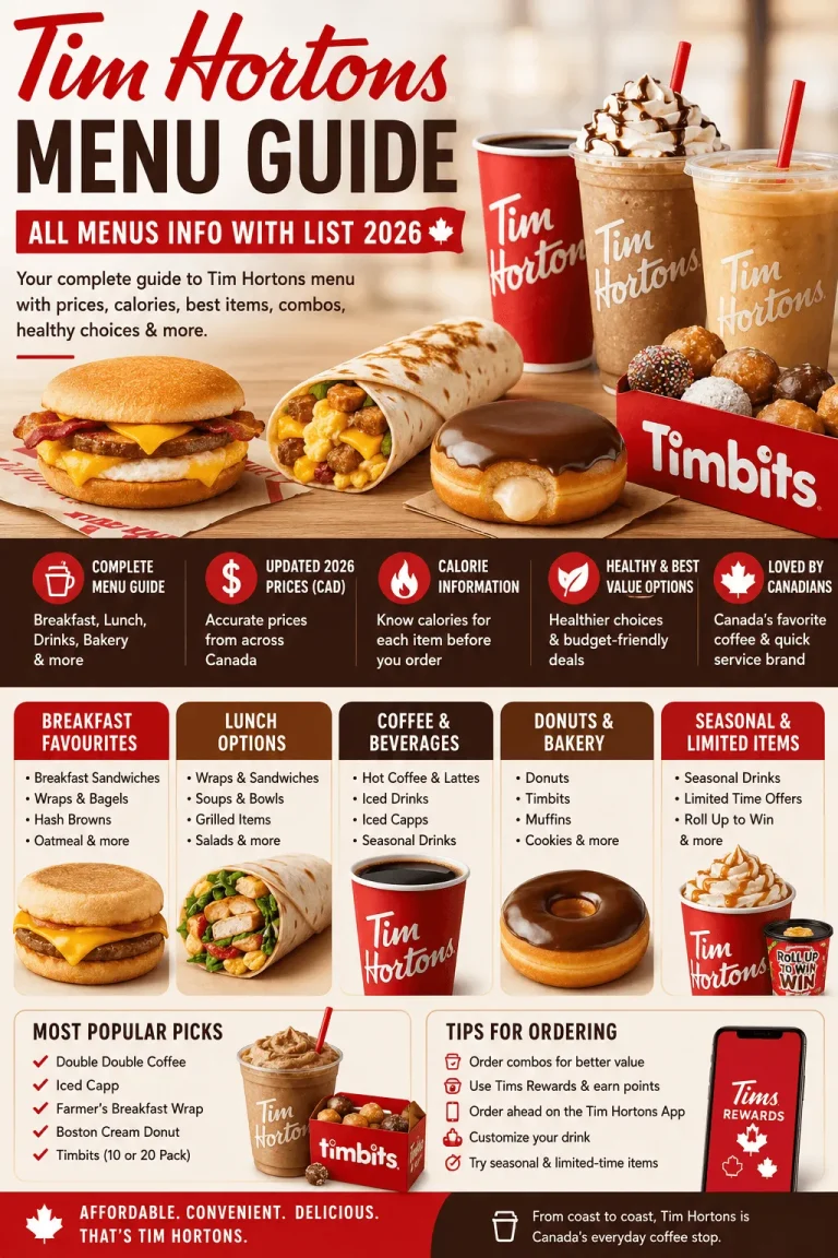 Tim Hortons Menu