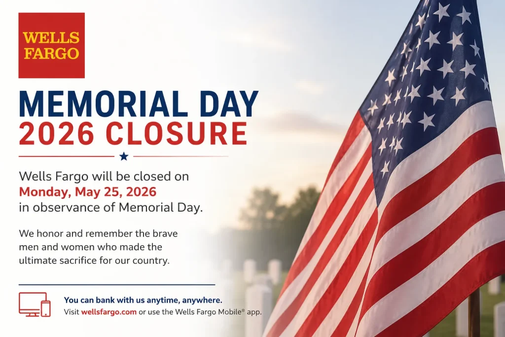 Wells Fargo Memorial Day Closure 2026