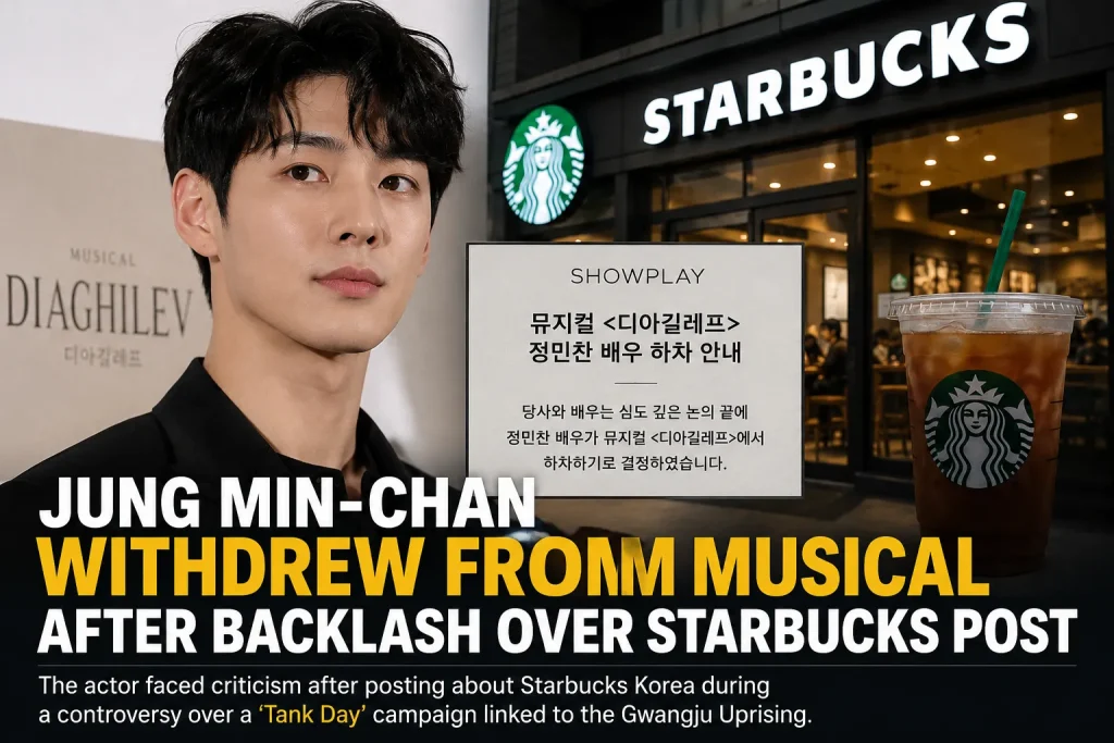 jung min chan withdrew from musical after backlash over starbucks post