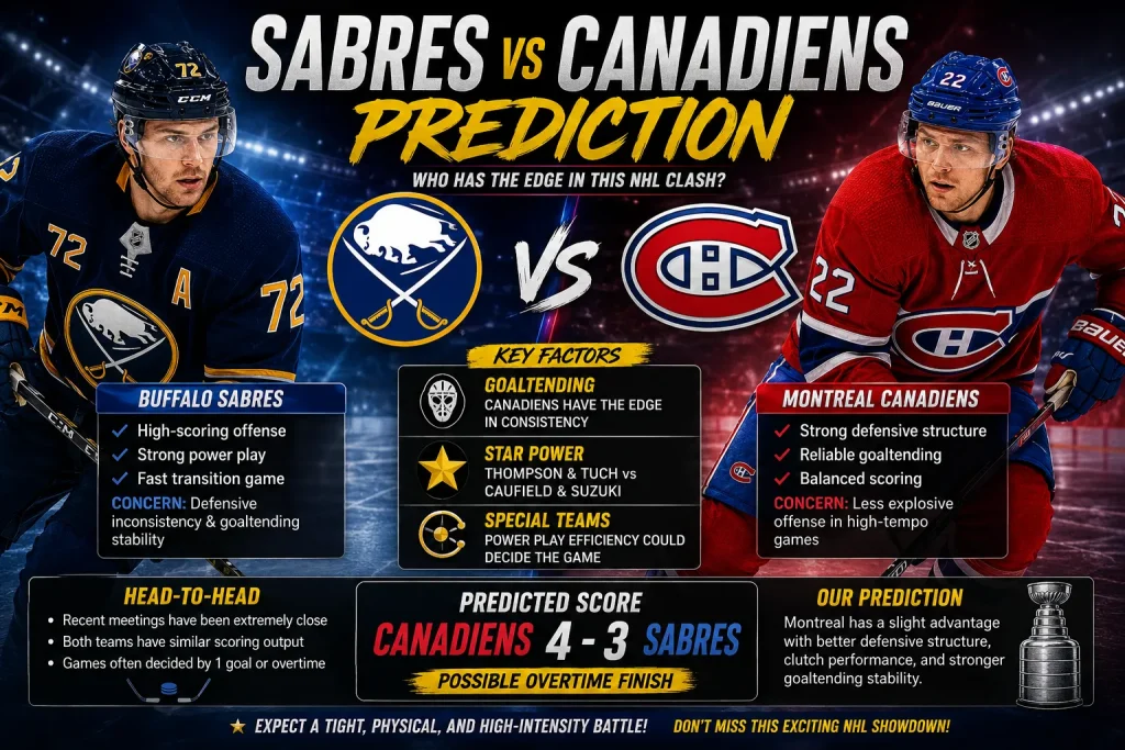 sabres canadiens prediction