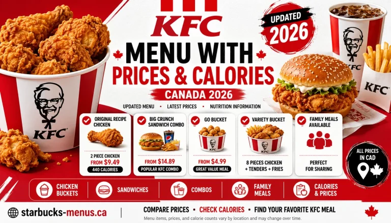 KFC Menu with Prices & Calories