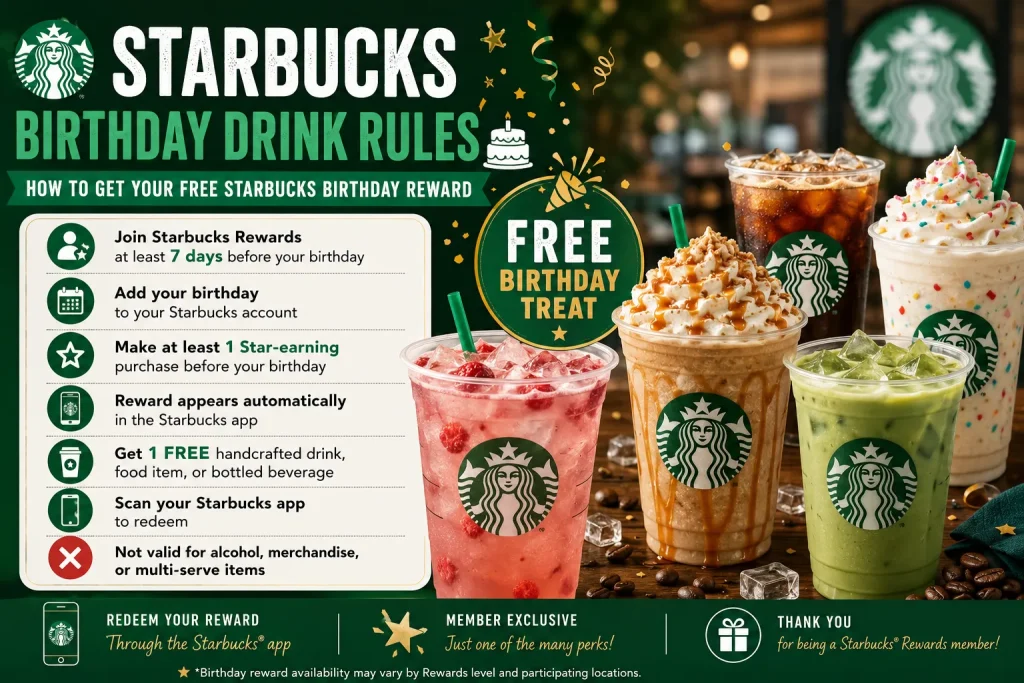 Starbucks Birthday Drink Rules